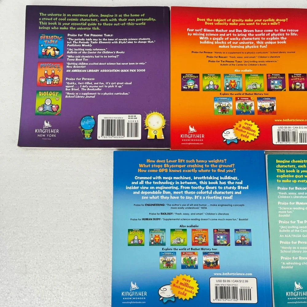 Basher Science STEM Book Set‎ Astronomy Physics Oceans Engineering Chemistry 5pk